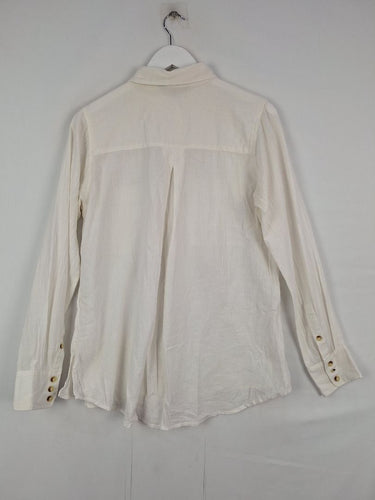 Second-Hand - French Connection Pure White Cotton Shirt Size 8 - SwapUp
