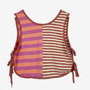 Second-Hand - Olas Mismatch Stripe Side Tie Top Size 12 - SwapUp