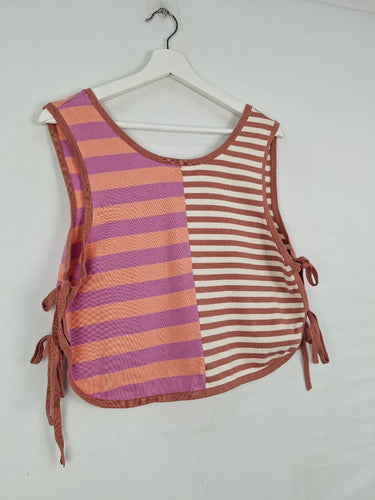 Second-Hand - Olas Mismatch Stripe Side Tie Top Size 12 - SwapUp