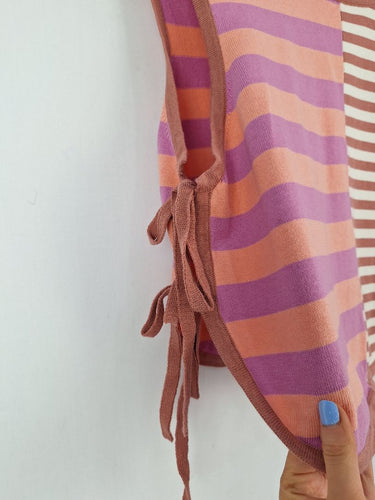 Second-Hand - Olas Mismatch Stripe Side Tie Top Size 12 - SwapUp