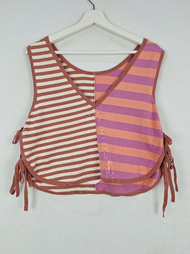 Second-Hand - Olas Mismatch Stripe Side Tie Top Size 12 - SwapUp