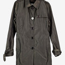 Second-Hand - David Lawrence Steel Grey Cropped Trench Coat Size 12 - SwapUp