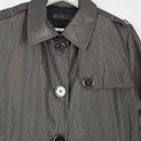 Second-Hand - David Lawrence Steel Grey Cropped Trench Coat Size 12 - SwapUp
