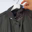 Second-Hand - David Lawrence Steel Grey Cropped Trench Coat Size 12 - SwapUp