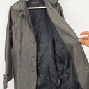 Second-Hand - David Lawrence Steel Grey Cropped Trench Coat Size 12 - SwapUp