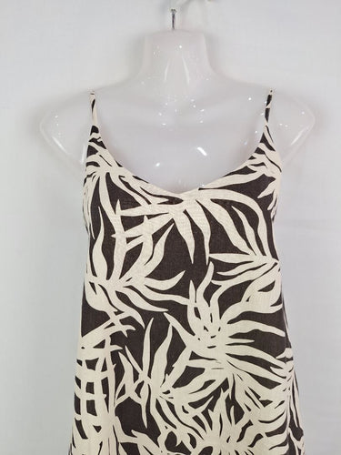 Second-Hand - Assembly Label Dark Chocolate Palms Linen Vacation Dress Size 8 - SwapUp