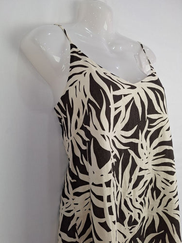 Second-Hand - Assembly Label Dark Chocolate Palms Linen Vacation Dress Size 8 - SwapUp