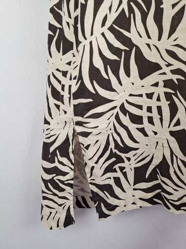 Second-Hand - Assembly Label Dark Chocolate Palms Linen Vacation Dress Size 8 - SwapUp