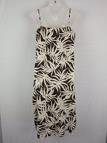 Second-Hand - Assembly Label Dark Chocolate Palms Linen Vacation Dress Size 8 - SwapUp