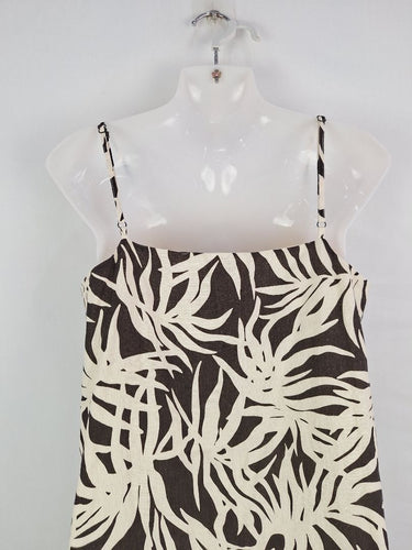 Second-Hand - Assembly Label Dark Chocolate Palms Linen Vacation Dress Size 8 - SwapUp