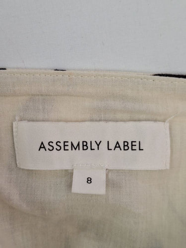 Second-Hand - Assembly Label Dark Chocolate Palms Linen Vacation Dress Size 8 - SwapUp