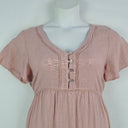 Second-Hand - Humidity Dusty Pink Cottage Living Linen Blend Dress Size 12 - SwapUp