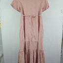 Second-Hand - Humidity Dusty Pink Cottage Living Linen Blend Dress Size 12 - SwapUp