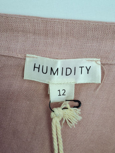 Second-Hand - Humidity Dusty Pink Cottage Living Linen Blend Dress Size 12 - SwapUp