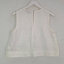 Second-Hand - Decjuba Linen Semi Sheer Fringe Seam Top Size 10 - SwapUp