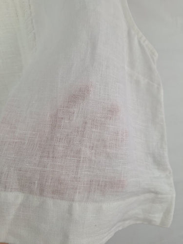 Second-Hand - Decjuba Linen Semi Sheer Fringe Seam Top Size 10 - SwapUp