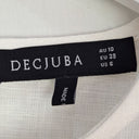 Second-Hand - Decjuba Linen Semi Sheer Fringe Seam Top Size 10 - SwapUp