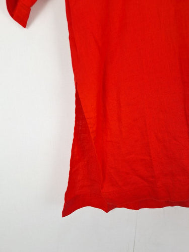 Second-Hand - Commonry Poppy Linen Side Split Tunic Top Size 8 - SwapUp