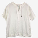 Second-Hand - Commonry Crisp White Linen Tie Neck Tunic Top Size 8 - SwapUp