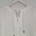 Second-Hand - Commonry Crisp White Linen Tie Neck Tunic Top Size 8 - SwapUp