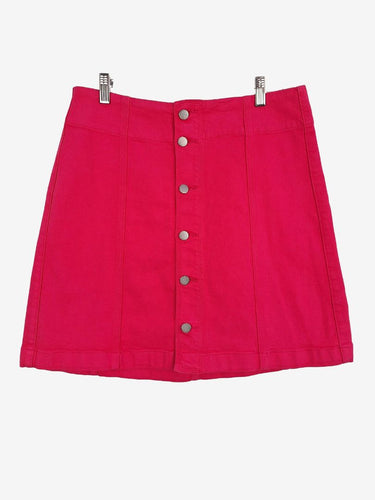 Country Road Hot Pink Button Front Denim Skirt Size 14