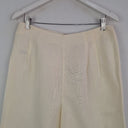 Second-Hand - Seed Cream Pleat Front Elevated Linen Blend Pants Size 12 - SwapUp