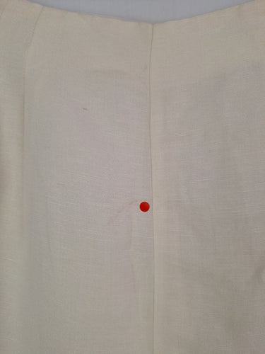 Second-Hand - Seed Cream Pleat Front Elevated Linen Blend Pants Size 12 - SwapUp