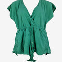 Second-Hand - Chasing Unicorns Pine Green V Neck Jumpsuit Size OSFA - SwapUp