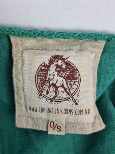 Second-Hand - Chasing Unicorns Pine Green V Neck Jumpsuit Size OSFA - SwapUp