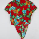 Second-Hand - Dangerfield Vacation Tie Button Up Crop Top Size 10 - SwapUp