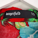 Second-Hand - Dangerfield Vacation Tie Button Up Crop Top Size 10 - SwapUp