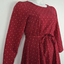 Second-Hand - Princess Highway Mulberry Spot Waist Tie Dress Size 12 - SwapUp