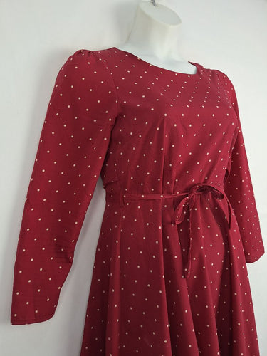 Second-Hand - Princess Highway Mulberry Spot Waist Tie Dress Size 12 - SwapUp