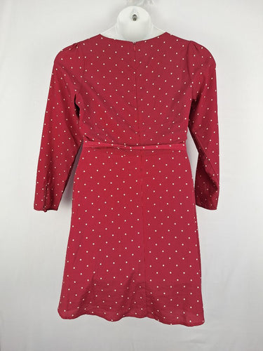 Second-Hand - Princess Highway Mulberry Spot Waist Tie Dress Size 12 - SwapUp