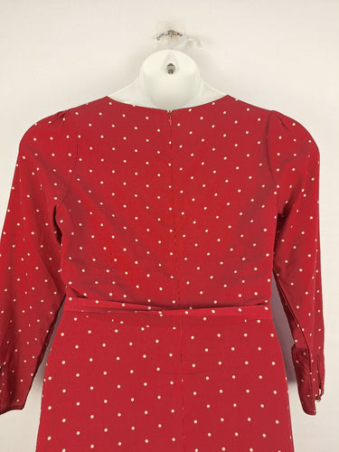 Second-Hand - Princess Highway Mulberry Spot Waist Tie Dress Size 12 - SwapUp