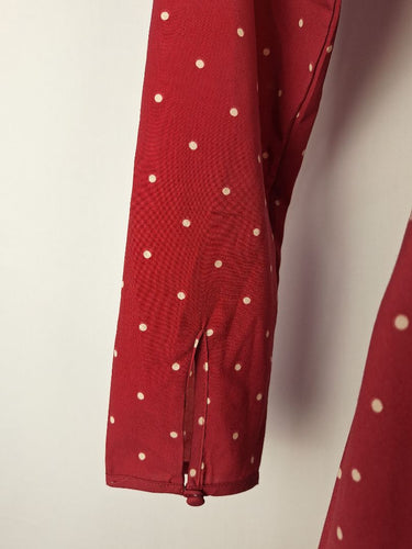 Second-Hand - Princess Highway Mulberry Spot Waist Tie Dress Size 12 - SwapUp