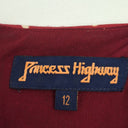 Second-Hand - Princess Highway Mulberry Spot Waist Tie Dress Size 12 - SwapUp