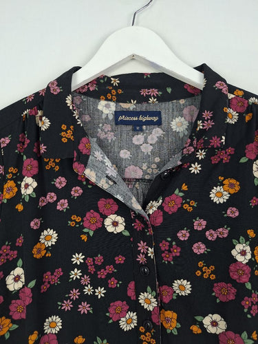 Second-Hand - Princess Highway Plum Floral Casual Shirt Size 12 - SwapUp
