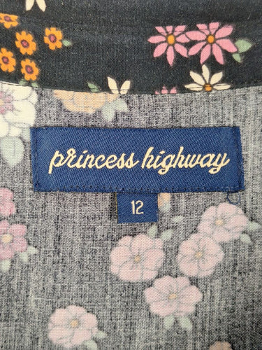Second-Hand - Princess Highway Plum Floral Casual Shirt Size 12 - SwapUp
