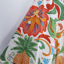 Second-Hand - Blue Illusion Front Pleat Pineapple Linen Blend Midi Dress Size XXXL - SwapUp