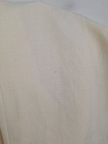 Second-Hand - Seed Cream Pleat Front Elevated Linen Blend Pants Size 12 - SwapUp