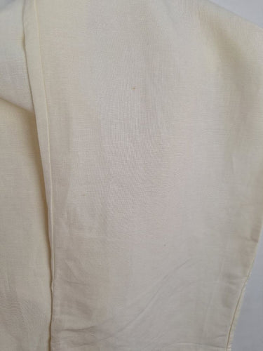 Second-Hand - Seed Cream Pleat Front Elevated Linen Blend Pants Size 12 - SwapUp