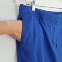 Second-Hand - David Lawrence Cobalt Linen Blend Long Line Shorts Size 14 - SwapUp