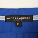 Second-Hand - David Lawrence Cobalt Linen Blend Long Line Shorts Size 14 - SwapUp