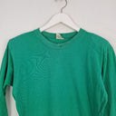 Second-Hand - Emily May Forest Green Long Sleeve Shoulder Pad Top Size 12 - SwapUp