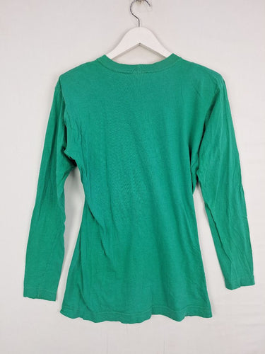 Second-Hand - Emily May Forest Green Long Sleeve Shoulder Pad Top Size 12 - SwapUp