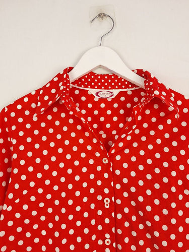 Second-Hand - Gloster Fun Red Polka Half Sleeve Shirt Size 10 - SwapUp