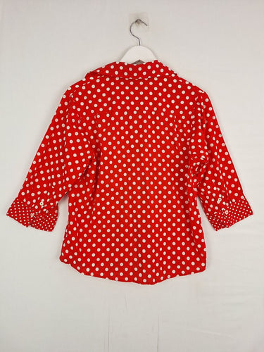 Second-Hand - Gloster Fun Red Polka Half Sleeve Shirt Size 10 - SwapUp