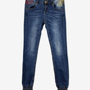 Second-Hand - Desigual Embroidered Cinched Ankle Jeans Size S - SwapUp