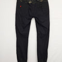 Second-Hand - Desigual Black Embroidered Cinched Ankle Jeans Size S - SwapUp
